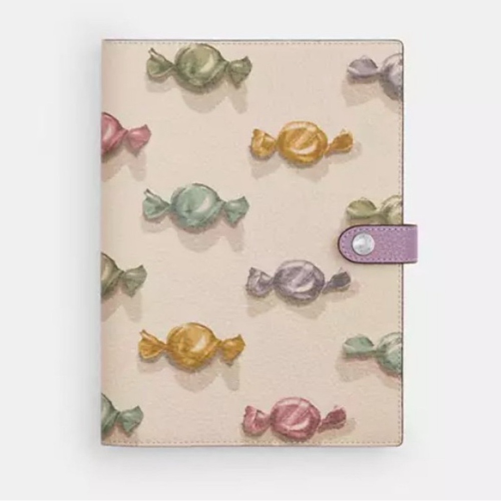 NWT Coach Notebook With Colorful Candy Print CDB81
